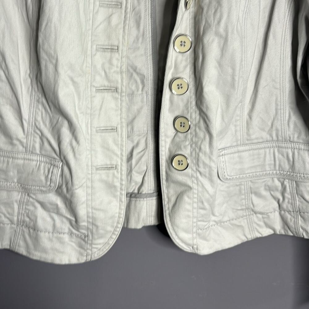 White House Black Market Cream Button-Front Blazer Jacket - Picture 3 of 7